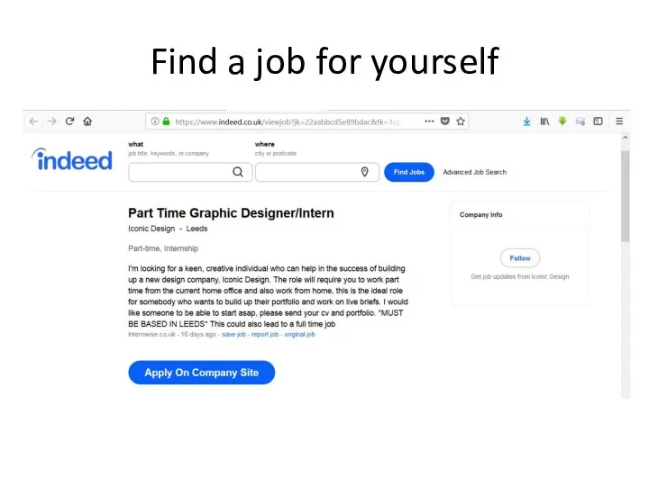 Find a job for yourself