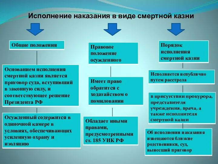 Исполнение наказания в виде смертной казни