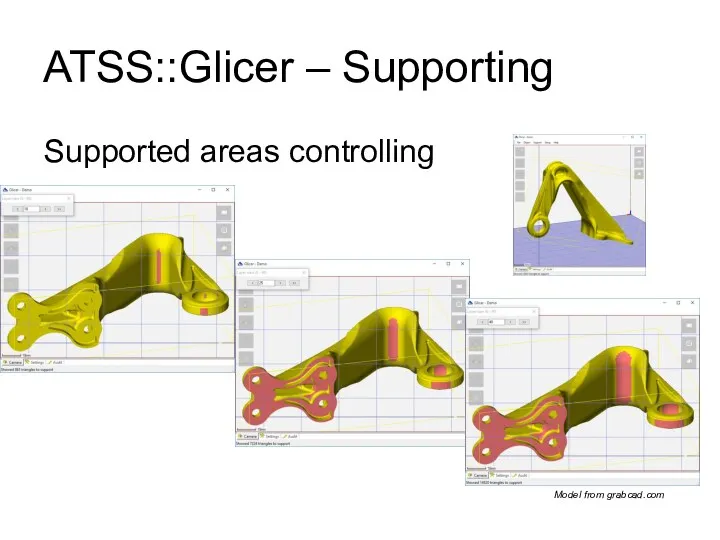 ATSS::Glicer – Supporting Supported areas controlling Model from grabcad.com