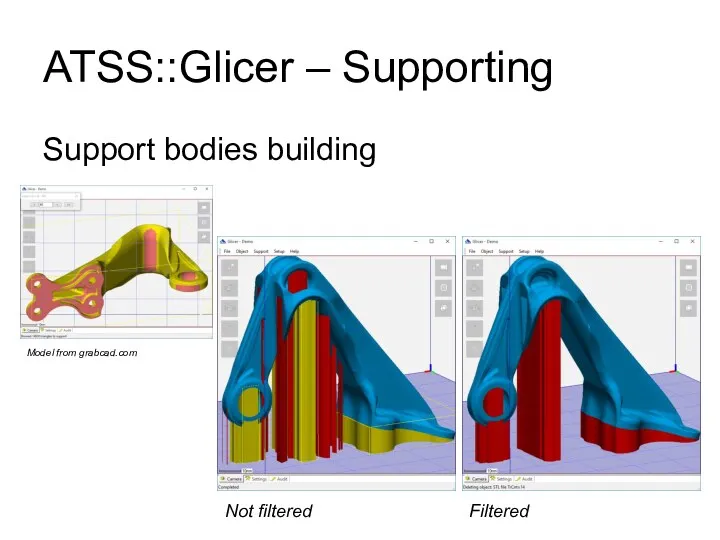 ATSS::Glicer – Supporting Support bodies building Model from grabcad.com Not filtered Filtered