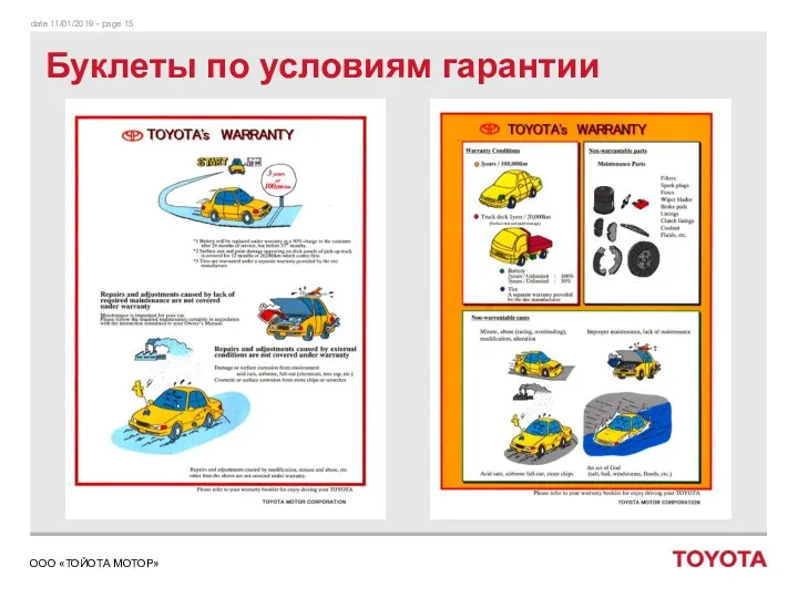 Буклеты по условиям гарантии