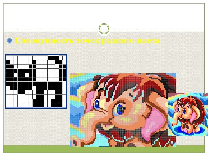 Растровые изображения Совокупность точек разного цвета