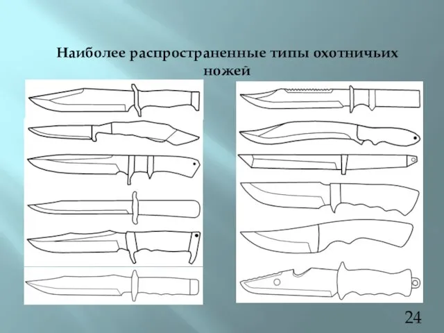 Наиболее распространенные типы охотничьих ножей