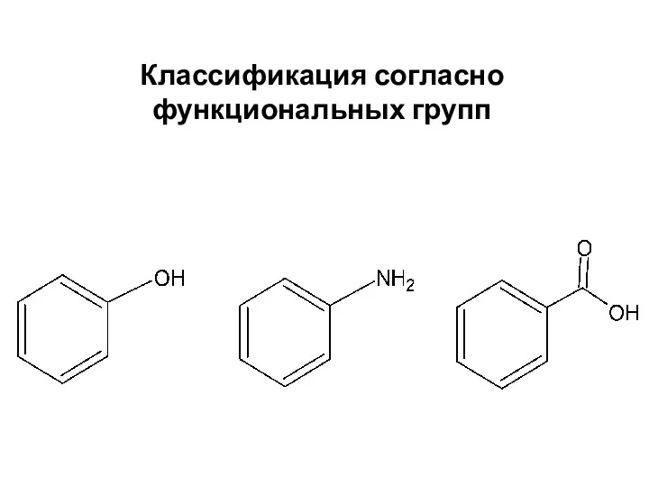 Классификация согласно функциональных групп