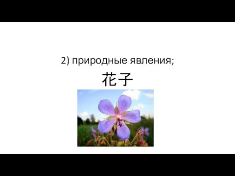 2) природные явления; 花子