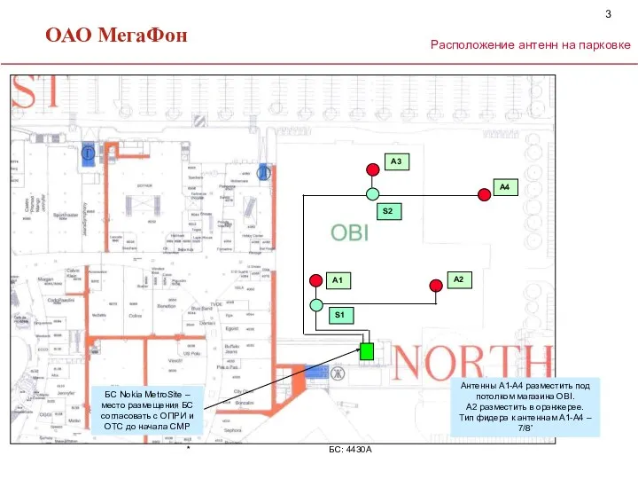 Расположение антенн на парковке A1 A4 A2 A3 Антенны А1-А4