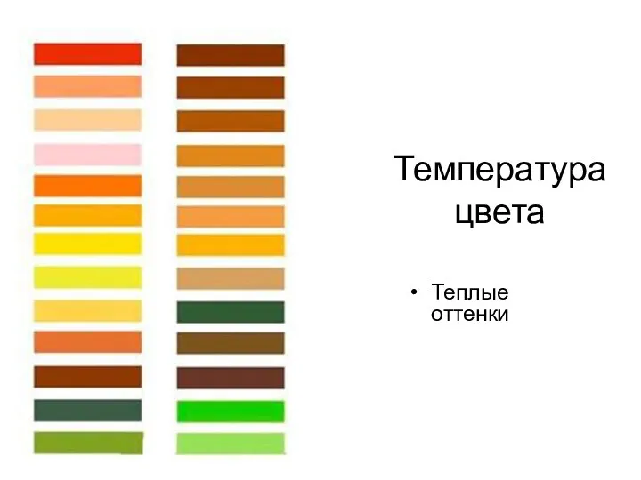 Температура цвета Теплые оттенки