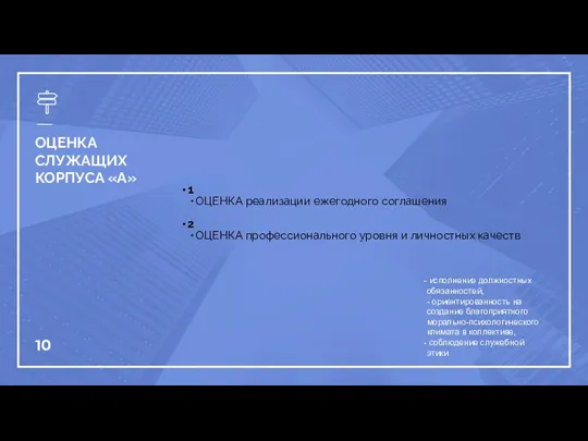 ОЦЕНКА СЛУЖАЩИХ КОРПУСА «А» 1 ОЦЕНКА реализации ежегодного соглашения 2