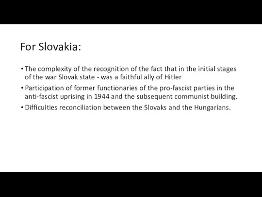 For Slovakia: The complexity of the recognition of the fact