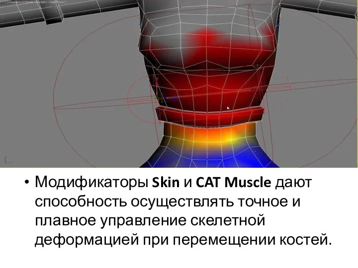 Модификаторы Skin и CAT Muscle дают способность осуществлять точное и