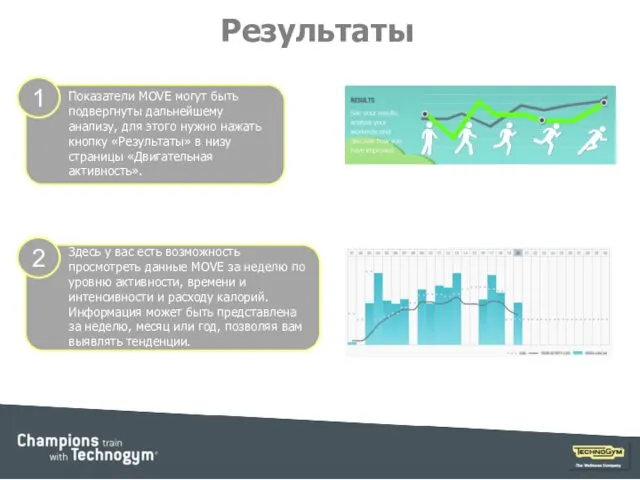 Результаты Показатели MOVE могут быть подвергнуты дальнейшему анализу, для этого