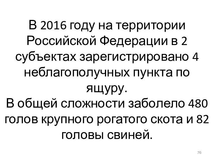 В 2016 году на территории Российской Федерации в 2 субъектах