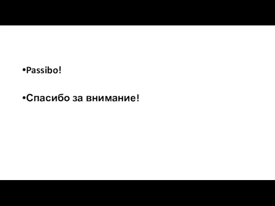 Passibo! Спасибо за внимание!