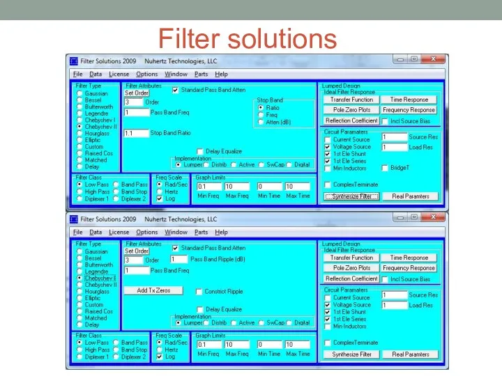 Filter solutions
