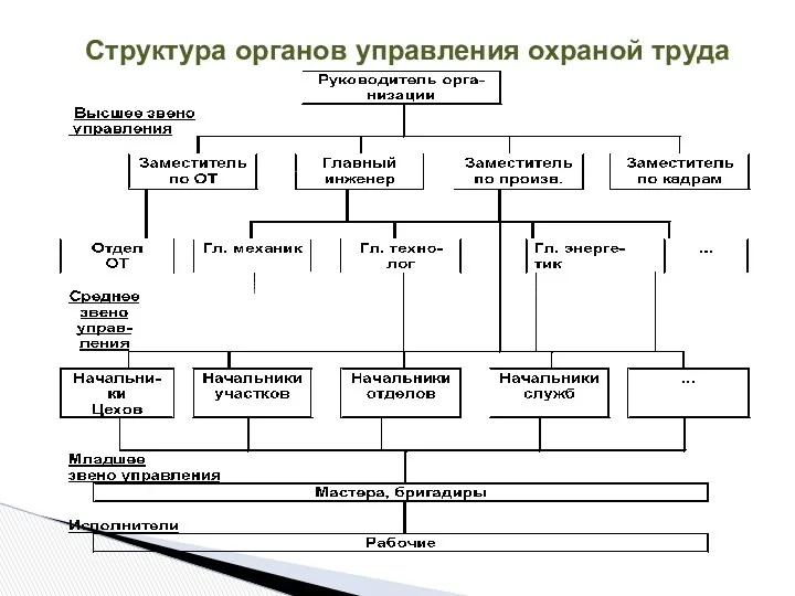 Структура органов управления охраной труда