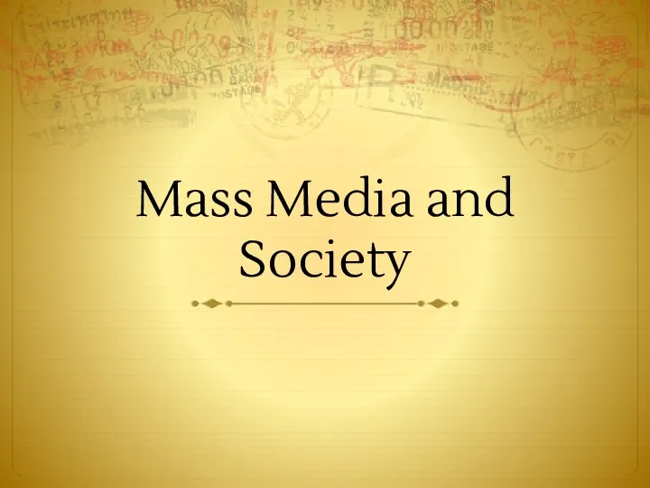 Mass media and society