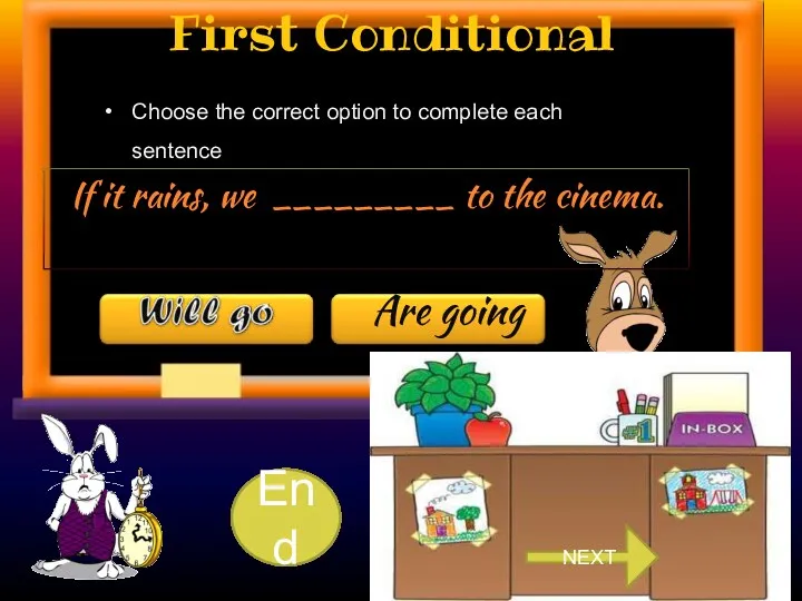 First Conditional Choose the correct option to complete each sentence.