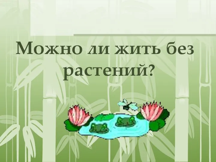 Можно ли жить без растений?