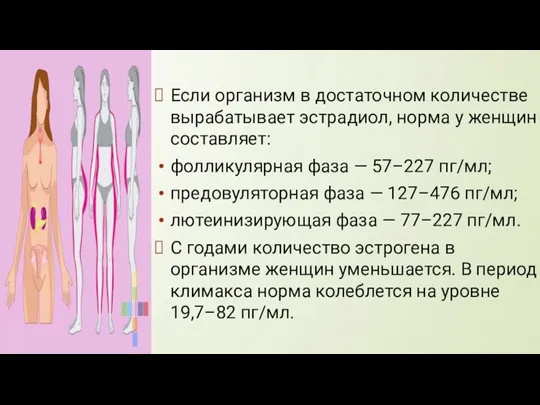 Если организм в достаточном количестве вырабатывает эстрадиол, норма у женщин