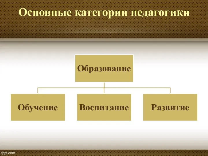 Основные категории педагогики