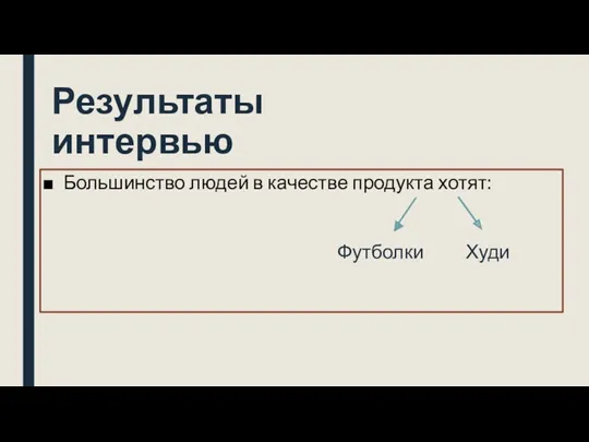 Результаты интервью Большинство людей в качестве продукта хотят: Футболки Худи