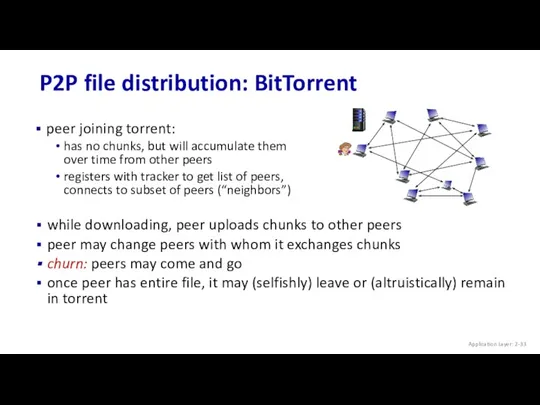 P2P file distribution: BitTorrent peer joining torrent: has no chunks, but will accumulate