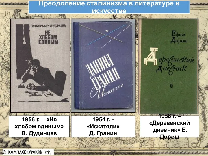 1956 г. – «Не хлебом единым» В. Дудинцев 1954 г.