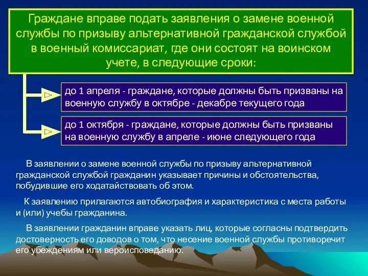 Граждане вправе подать заявления о замене военной службы по призыву