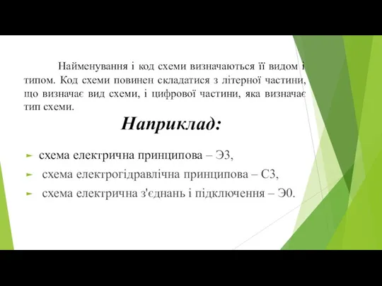 Найменування і код схеми визначаються її видом і типом. Код