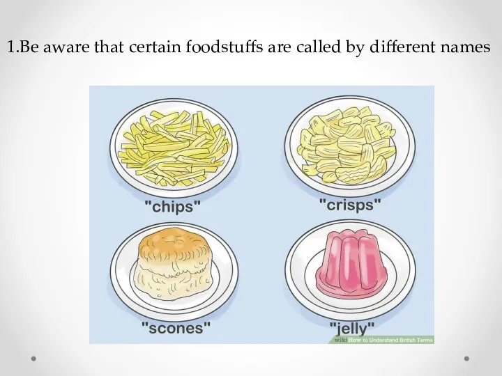 1.Be aware that certain foodstuffs are called by different names