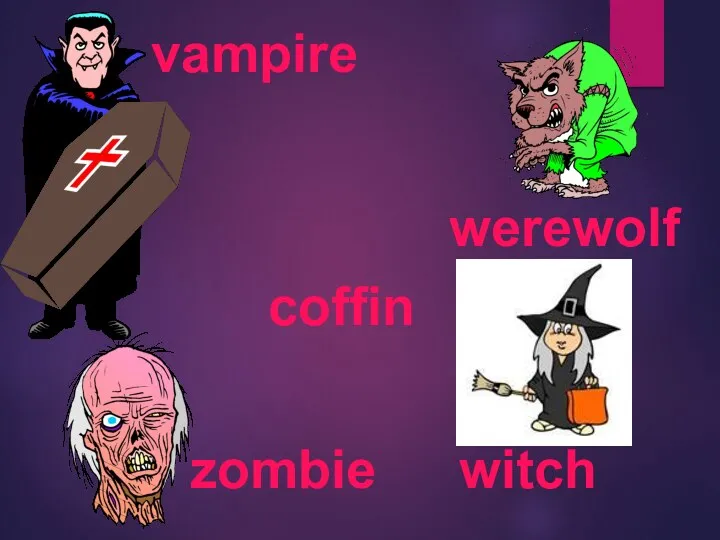 witch werewolf vampire coffin zombie