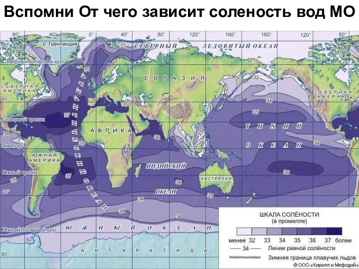 Вспомни От чего зависит соленость вод МО