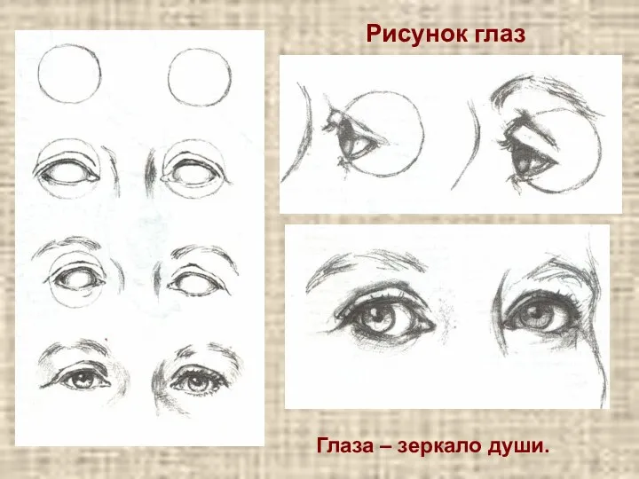 Рисунок глаз Глаза – зеркало души.