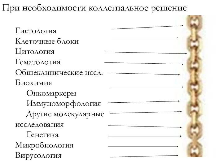 Гистология Клеточные блоки Цитология Гематология Общеклинические иссл. Биохимия Онкомаркеры Иммуноморфология