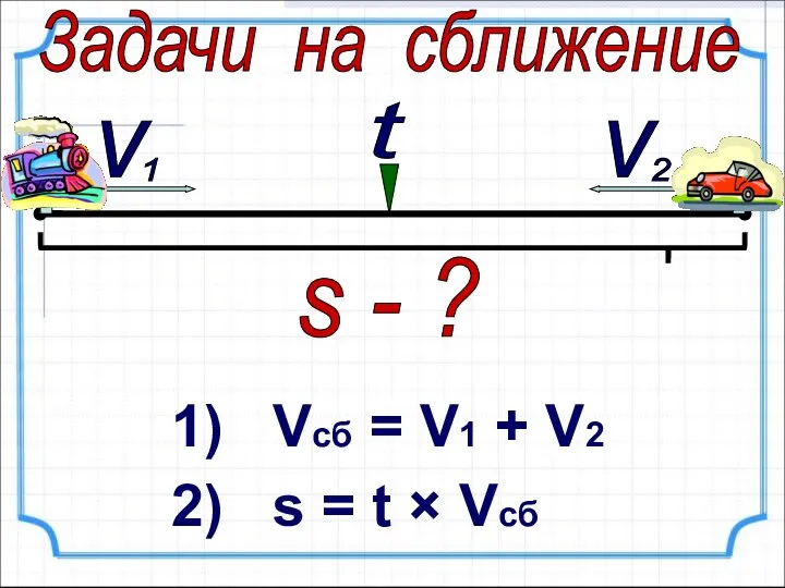 1) Vcб = V1 + V2 2) s = t