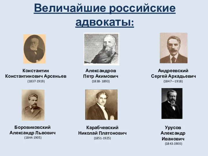 Величайшие российские адвокаты: Константин Константинович Арсеньев (1837-1919) Александров Петр Акимович