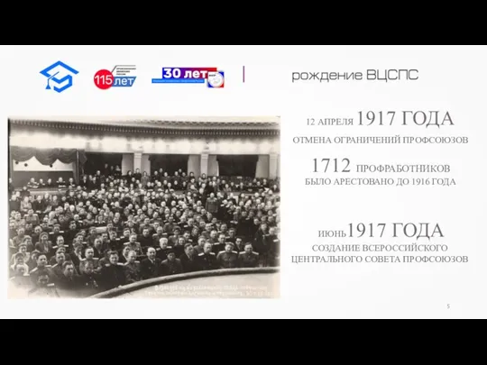 12 АПРЕЛЯ 1917 ГОДА ОТМЕНА ОГРАНИЧЕНИЙ ПРОФСОЮЗОВ 1712 ПРОФРАБОТНИКОВ БЫЛО