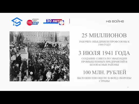 25 МИЛЛИОНОВ РАБОЧИХ ОБЪЕДИНЯЛИ ПРОФСОЮЗЫ К 1940 ГОДУ 3 ИЮЛЯ