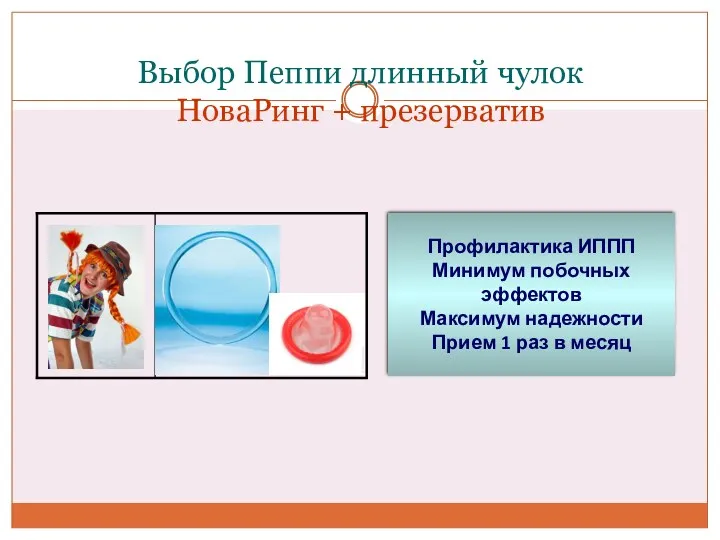 Выбор Пеппи длинный чулок НоваРинг + презерватив Профилактика ИППП Минимум побочных эффектов Максимум