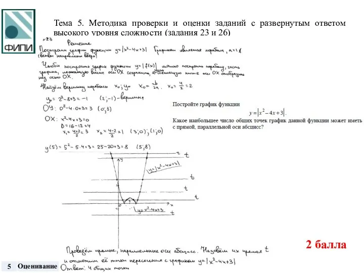 Тема 5. Методика проверки и оценки заданий с развернутым ответом высокого уровня сложности