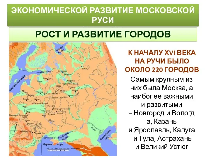 ЭКОНОМИЧЕСКОЙ РАЗВИТИЕ МОСКОВСКОЙ РУСИ В 15 ВЕКЕ РОСТ И РАЗВИТИЕ