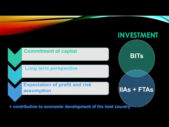 INVESTMENT Commitment of capital Long term perspective Expectation of profit