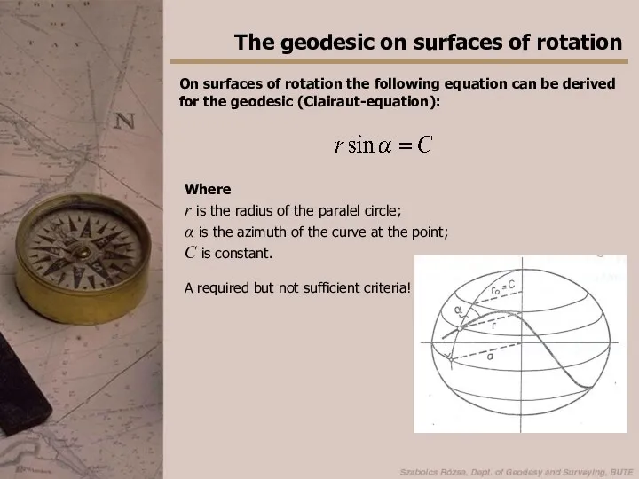 The geodesic on surfaces of rotation On surfaces of rotation