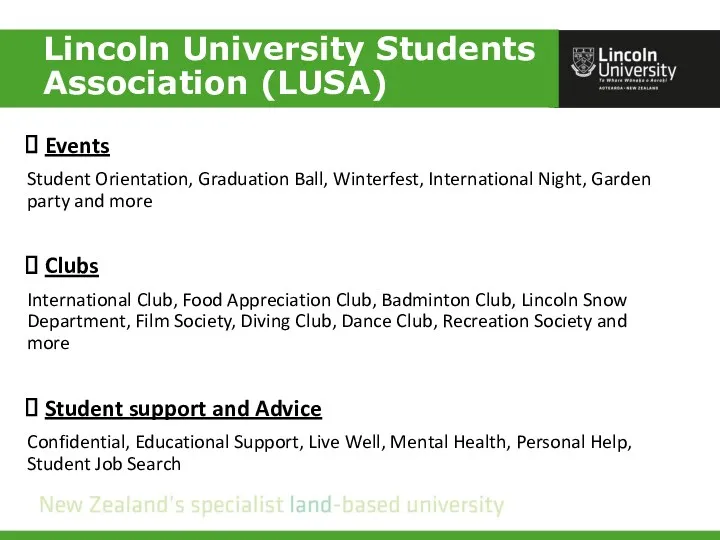 Lincoln University Students Association (LUSA) Events Student Orientation, Graduation Ball,