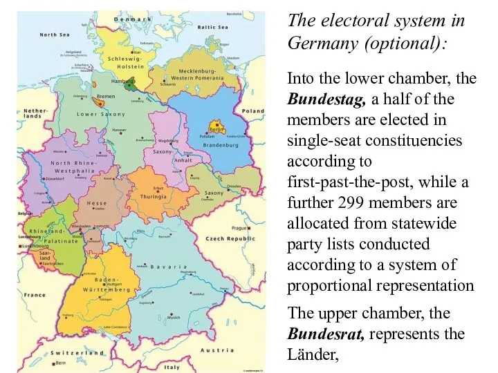 The electoral system in Germany (optional): Into the lower chamber,