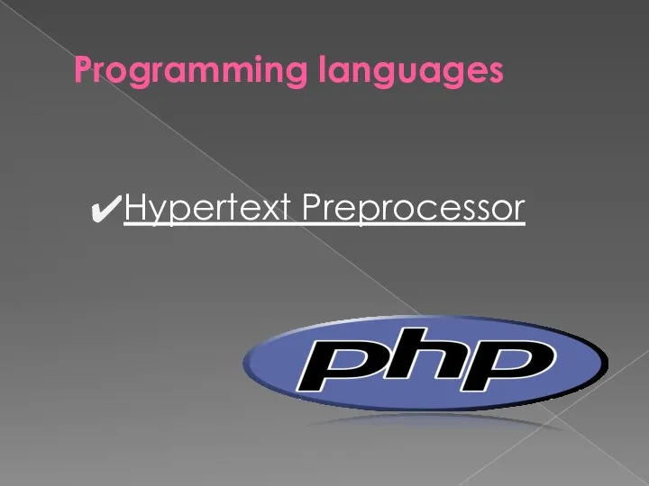 Programming languages Hypertext Preprocessor