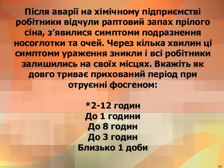 Після аварії на хімічному підприємстві робітники відчули раптовий запах прілого