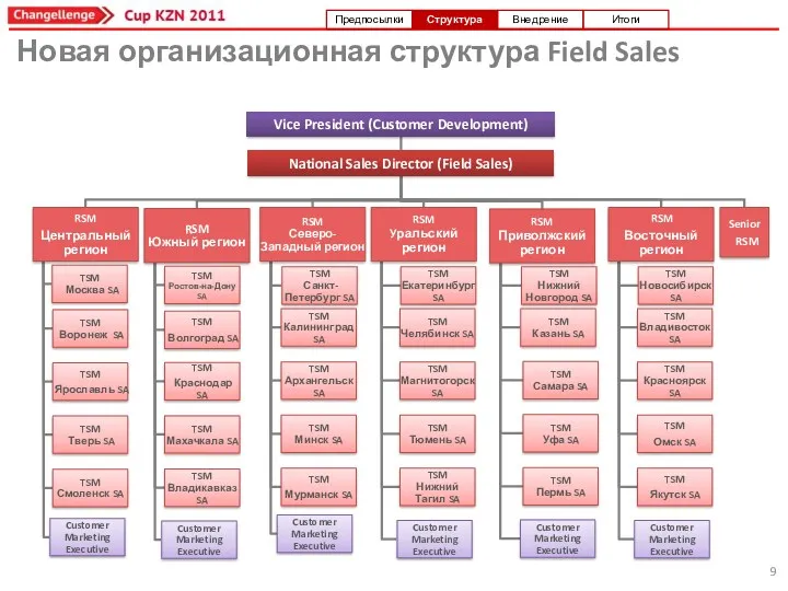 Новая организационная структура Field Sales