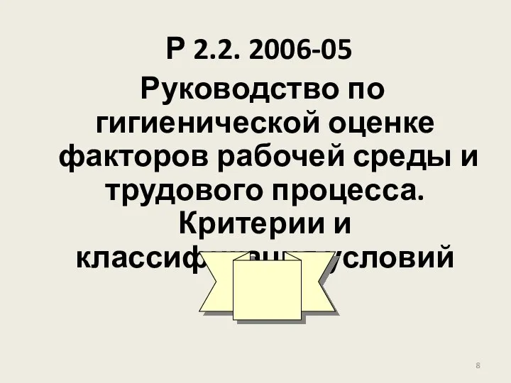 Р 2.2. 2006-05 Руководство по гигиенической оценке факторов рабочей среды