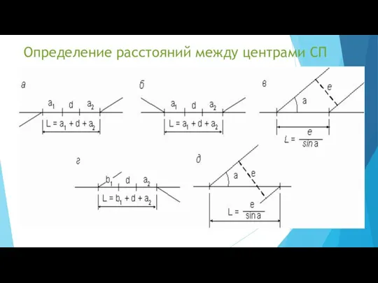 Определение расстояний между центрами СП